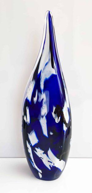 Ozzaro | Boheems glas - Druppel | Blauw en Wit